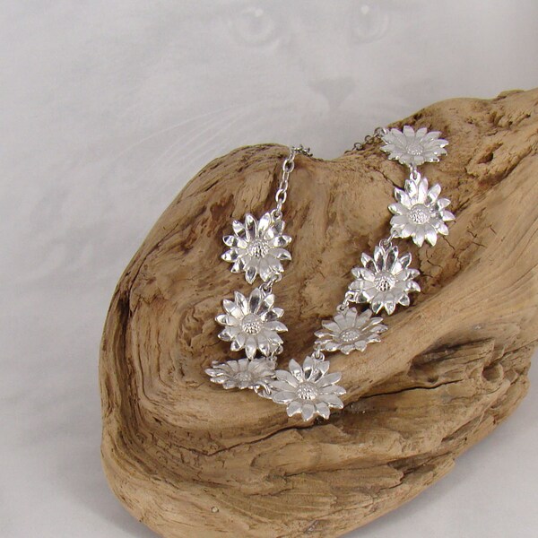 Sterling by Coro Sunflower Daisy Necklace Vintage Beauty - Signed Coro Sterling - PLUS a Bonus :) - A1