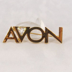 Avon Brooch Representative 1997 Triangle Rhinestone Vintage Avon Lover Seller Avon Calling Brooch
