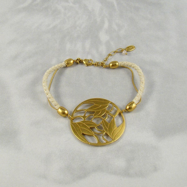 Japanese Inspired Pilgrim Bracelet Leather and Chain Beauty Danish Design PLUS a Bonus!