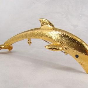 Butler Large Dolphin Brooch Rare Vintage Gold Tone Beauty Butler Signed