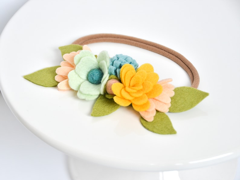 Felt Flower Crown / Mini Floral Crown / Baby Headband / Etsy