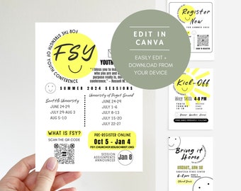 5x7 FSY LDS Youth Flyer Printable, 4 flyers, For the Strength of Youth Conference, Invitation