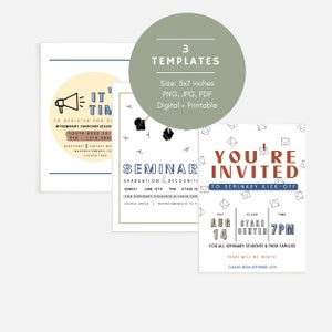 Seminary LDS Youth Flyer Printable, 3 Templates, Graduation, Invitation ...