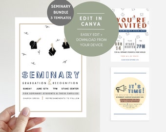 Seminary LDS Youth Flyer Printable, 3 templates, Graduation, Invitation