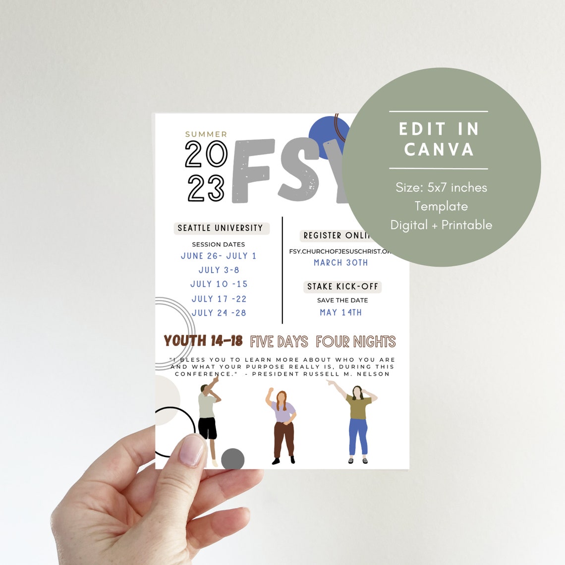 5x7 FSY LDS Youth Flyer Printable for the Strength of Youth Etsy