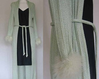 Saks Fifth Avenue Knitted Robe with Feathers