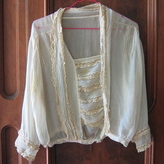 Antique Blouse Chiffon and Lace