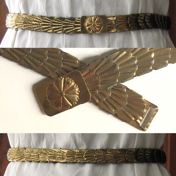 Gold Metal Scalloped/fish Scales Belt - Etsy display picture 3