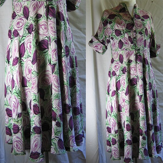 1940's Rose Print Dress - image 6