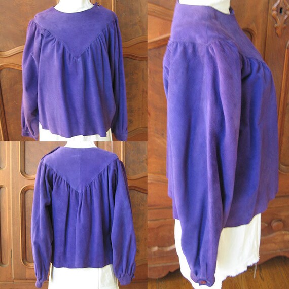 Suede Purple Top Made In Spain - image 8