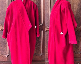 Red Wool 1980's Coat