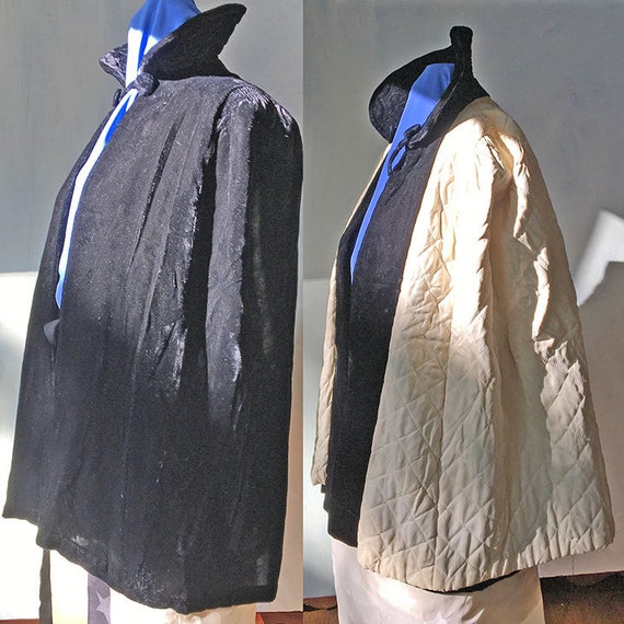 1930's Black Velvet Cape - image 6