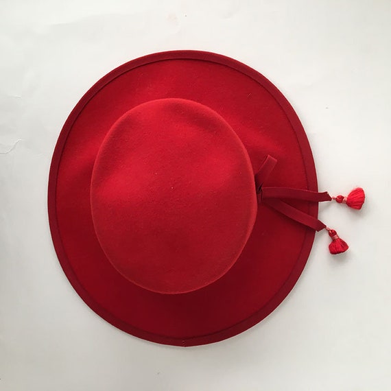 Sally Vielor classic Red Hat Vintage 1950s/60s Miss Sally Victor Black Velvet Pillbox Hat  main image 4