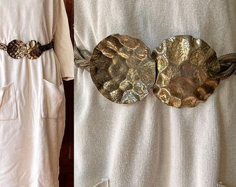 ? Vintage Gold Glam Made In Greece Costume Belt Metal Wire Woven Braided Vintage 60s Braided Metal Belt Made in Greece - Etsy main image 2