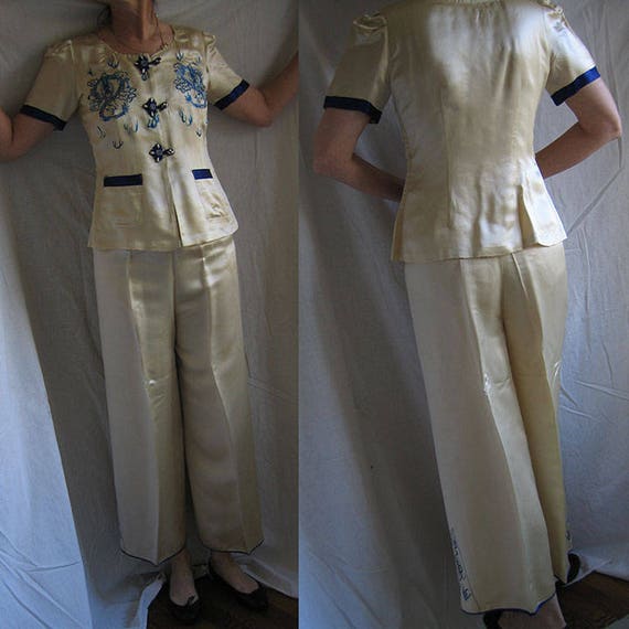 Vintage Silk Oriental Lounge Wear 1930's