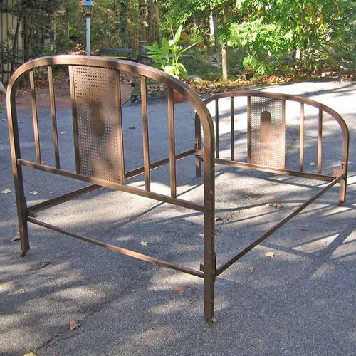 Antique Bed Iron Bed Headboard Farmhouse Rust Metal Etsy