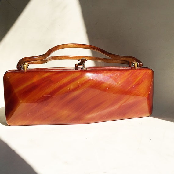 Vintage Lucite Brown Handbag