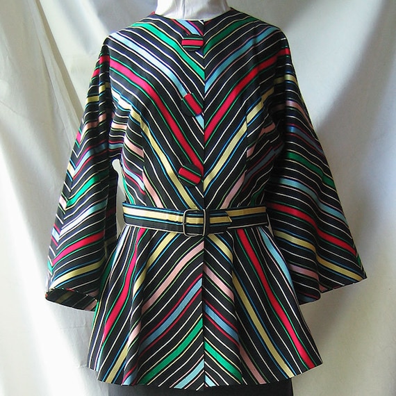 MAXAN Striped Fitted Jacket Top - image 1