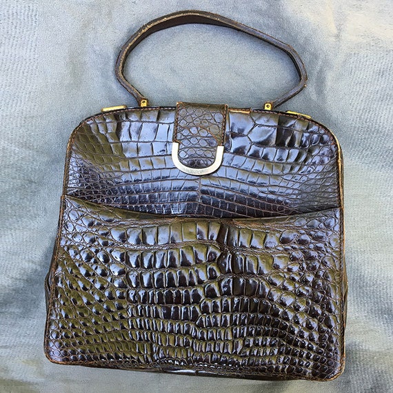 BERMA PARIS Handbag in Brown Alligator - image 1