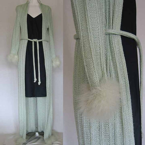 Saks Fifth Avenue Knitted Robe with Feathers