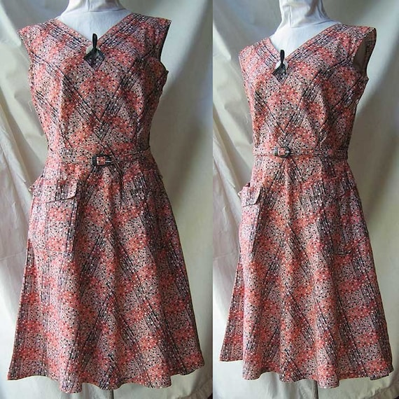 Cotton Print Dress with Big Button