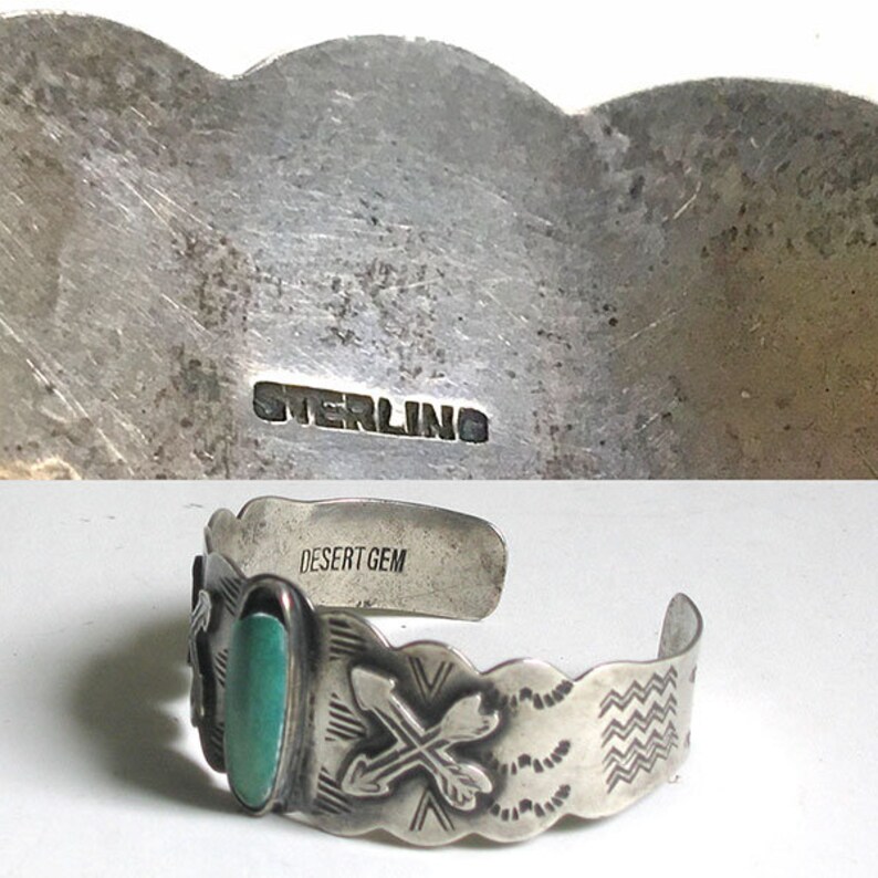 Desert Gem Cuff Bracelet Sterling Silver Turquoise Stone