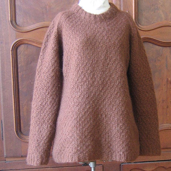 Brown Mohair 1980's Pullover Sweater