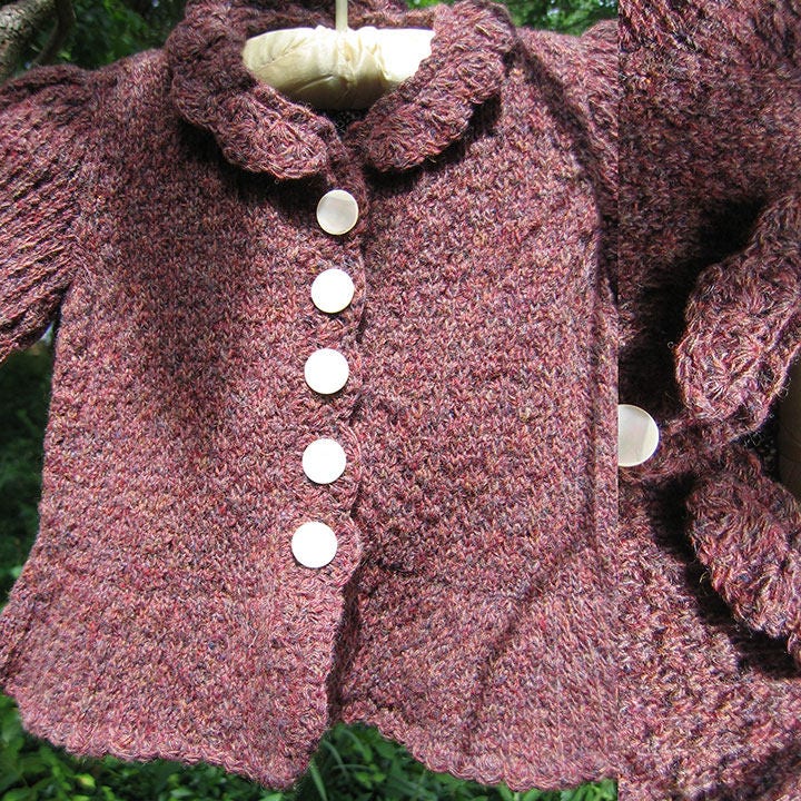 Baby Sweater Shetland Wool Knitting Machine With Hand Crochet Trim - Etsy