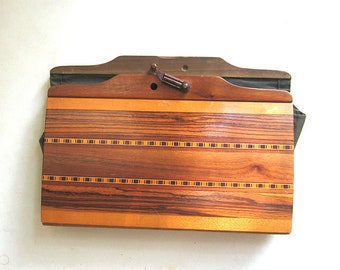 Slatted Wood Clutch Handbag