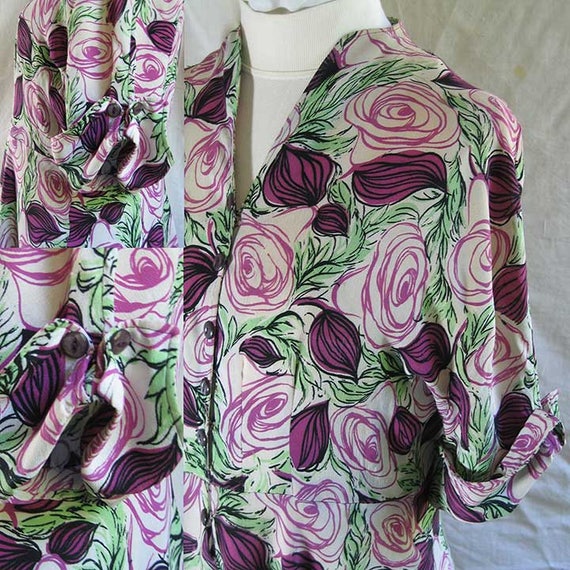 1940's Rose Print Dress - image 9