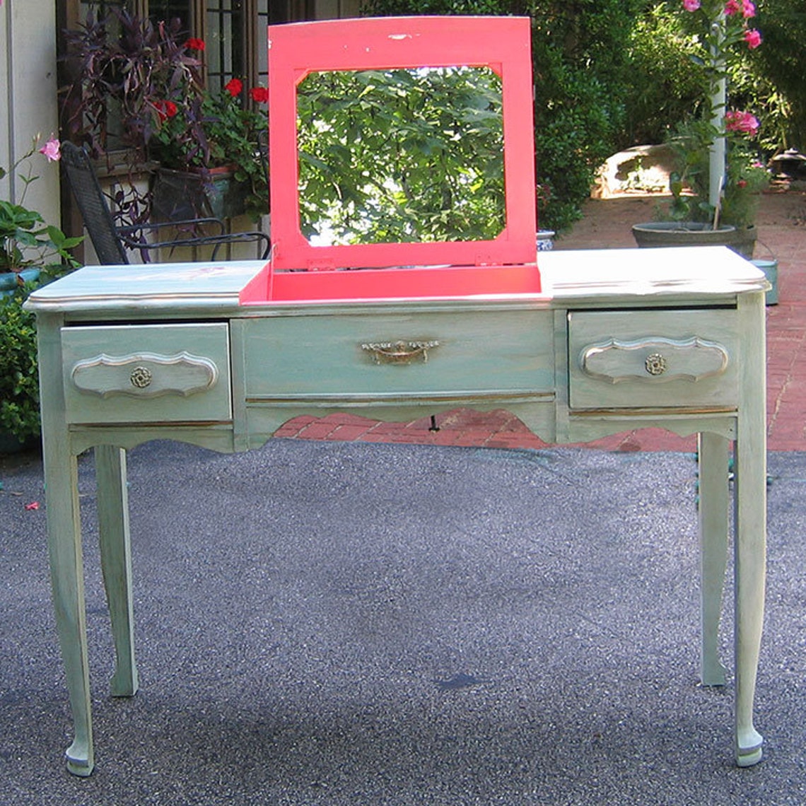 Five Piece Hand Painted Bedroom Set Twin Size Canopy Bed Etsy