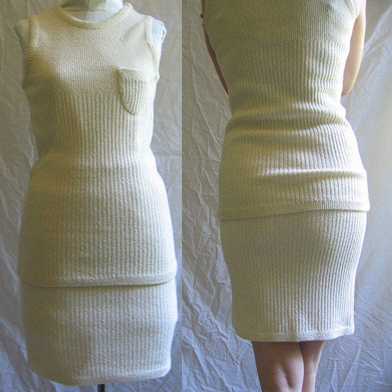 Vintage 1960's Anne Klein Knit Ensemble Skirt and