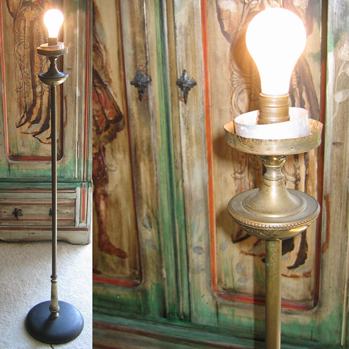 Vintage Metal Floor Lamp - Etsy