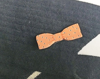 Bow Tie Pin Pink Painted Wood