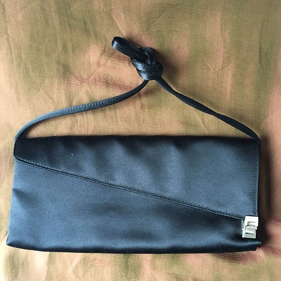 Calvin Klein Black Silk Envelope Bag - image 1