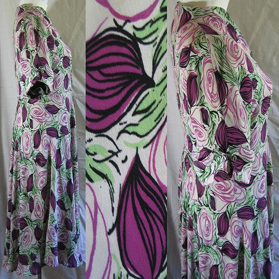 1940's Rose Print Dress - image 4