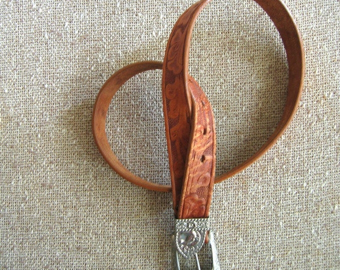 Western Tooled Leather Belt