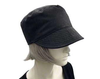 Cadet Cap, Rain Hat in Waxed Cotton, Black or Choose your Color, Walk to Work and Dog Walking Hat, Handmade in the USA
