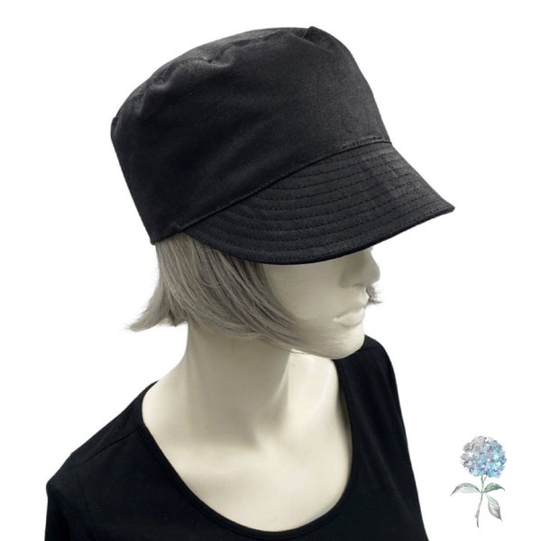 Cadet Cap, Rain Hat in Waxed Cotton, Black or Choose your Color, Walk to Work and Dog Walking Hat, Handmade in the USA