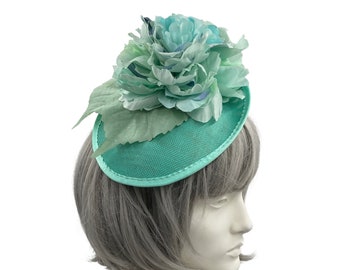 Mint Green Fascinator, Flower Fascinator, Kentucky Derby Hats For Women, One of a Kind, Wedding and Tea Party Hat