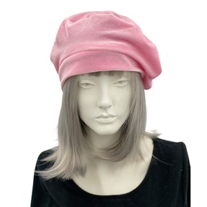Pink Velvet Beret: Satin Lined Handmade Hat