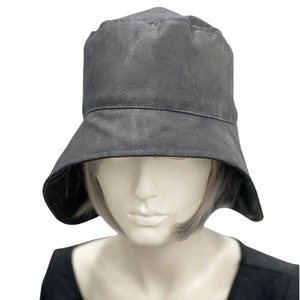 Regenhoed, Cloche Hat Dames, Waxed Cotton Hat, Zwart of kies uw kleur, Wandel en reishoed, Handgemaakt in de VS Zwart