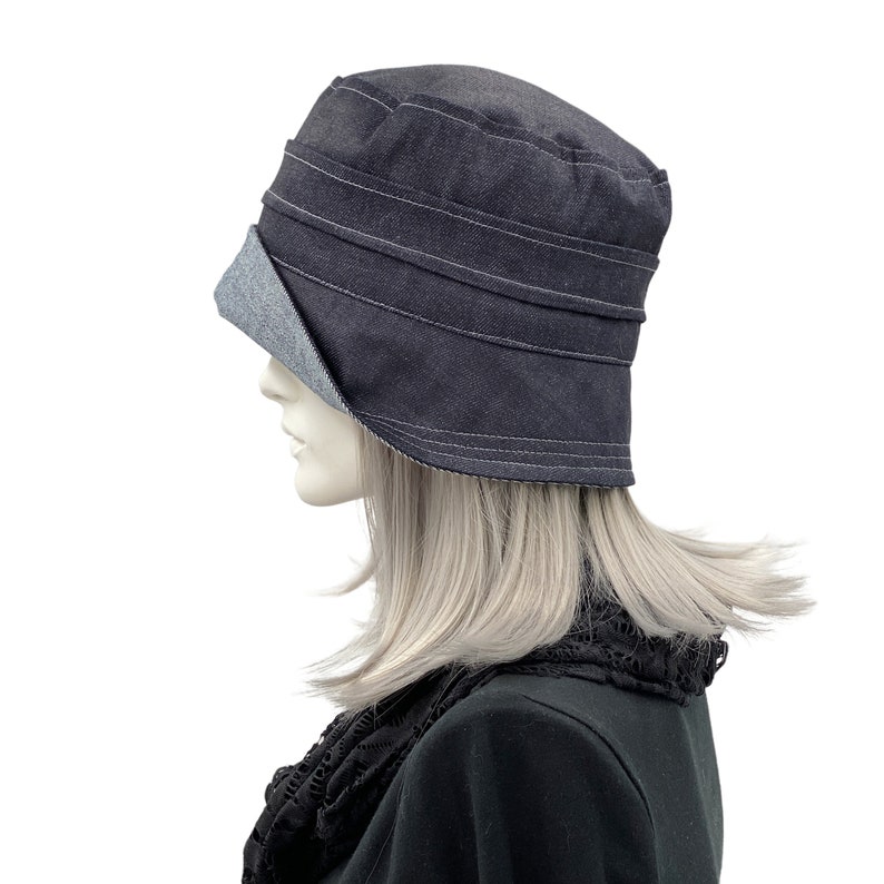 Packable Thinking of You Gift Cute Denim Bucket Hat for Women Handmade in the USA Simple Travel and Vacation Hat