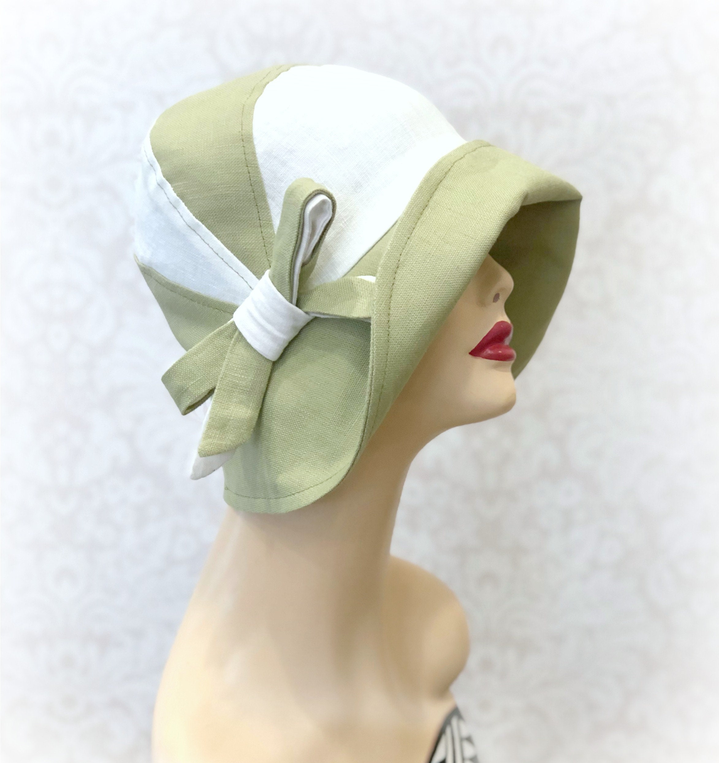 white cloche hat