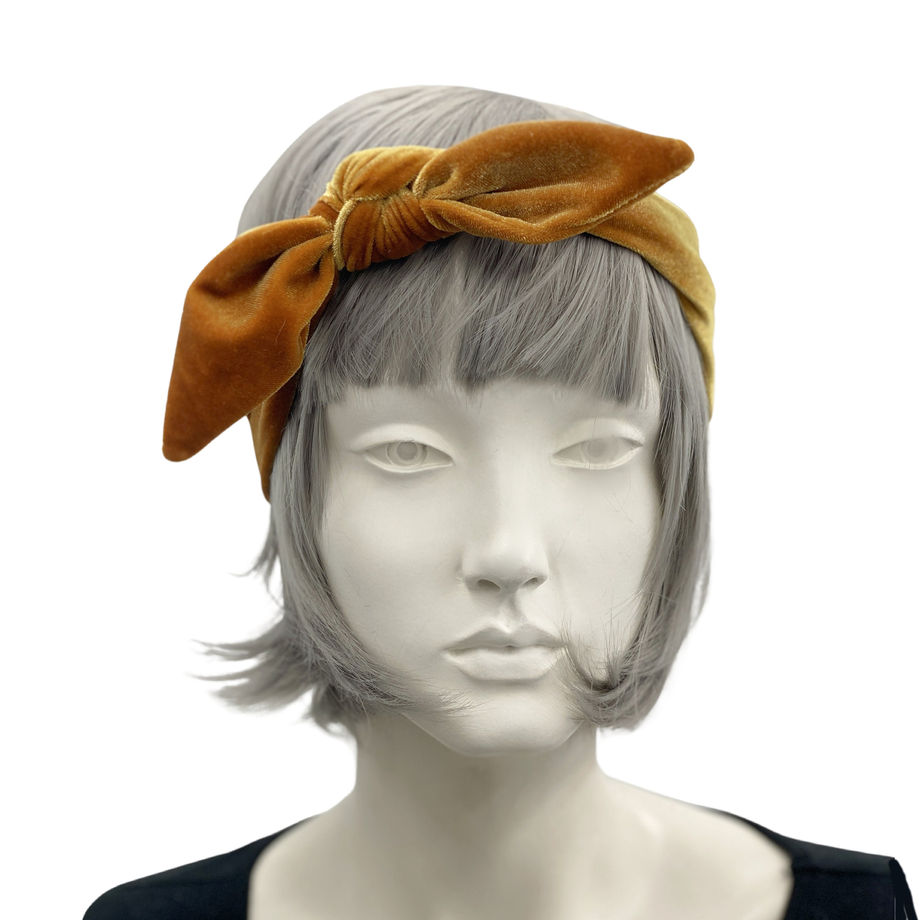 Handmade headband for women Great gift for her Taupe brown velvet knot headband made from the softest velvet