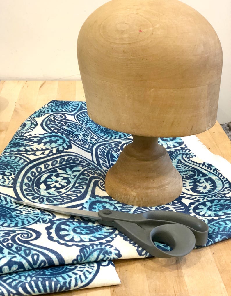 Rainy Day Cloche Hat in Blue Paisley Print Womens Showerproof Hats Handmade in the USA