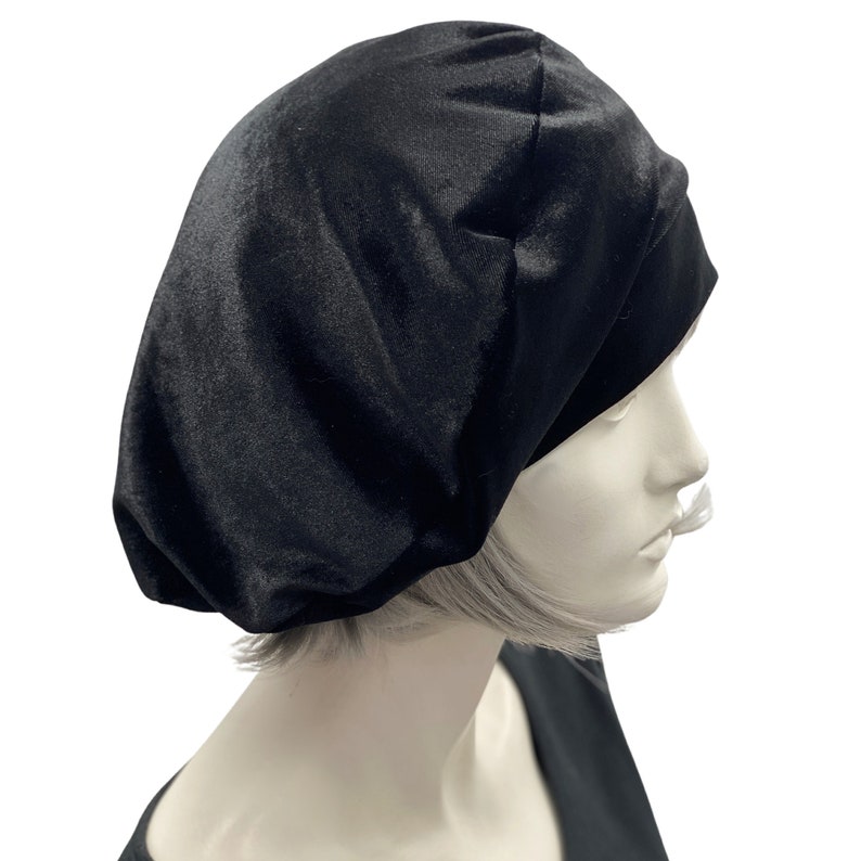 Velvet Beret, Black Velvet Hat, or Choose Your Color, Chemo Headwear, Quality Millinery Handmade in the USA Black