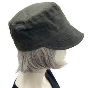 Cadet Cap, Rain Hat in Waxed Cotton, Black or Choose your Color, Walk to Work and Dog Walking Hat, Handmade in the USA image 6