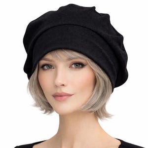Satin Lined Beret for Women: Slouchy Head Covering, Handmade USA