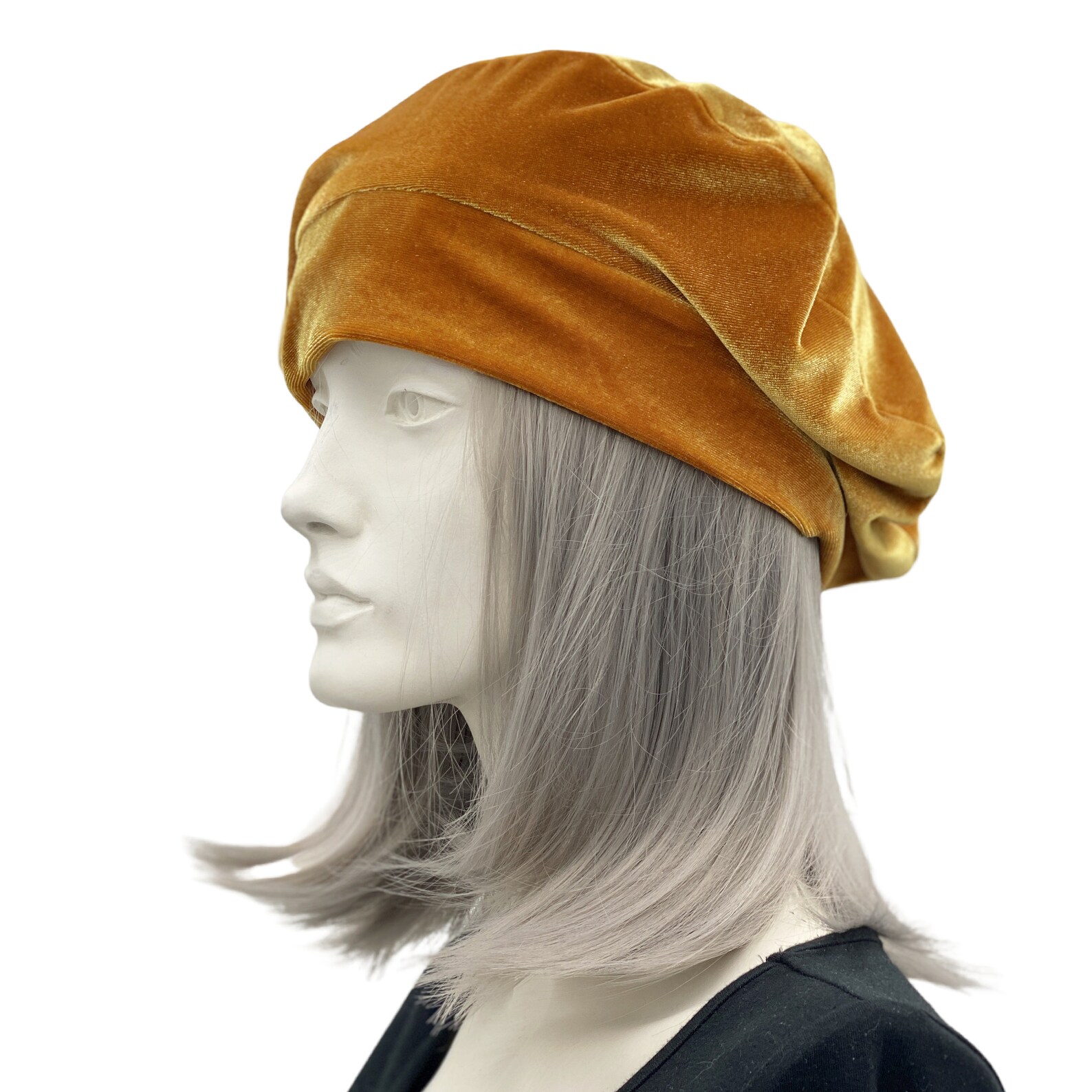 Cute Beret Gold Velvet Satin Lined Beret Hat for Women Etsy